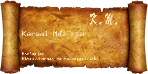 Karsai Márta névjegykártya