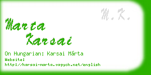 marta karsai business card